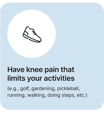 Have knee pain that limits your activities