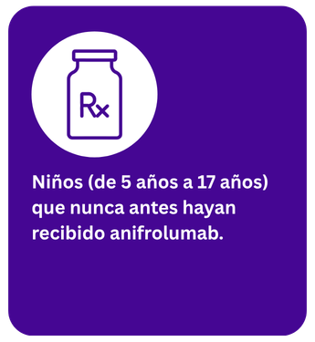 Niños (de 5 años a 17 años) que nunca antes hayan recibido anifrolumab.