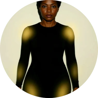 pain points displayed on a woman's body
