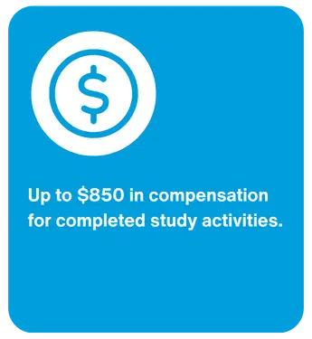 Blue ad: up to $850 study compensation Blue ad: up to $850 study compensation